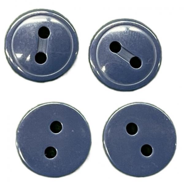 Quality Groove In The Middle Two Hole Flat Back Plastic Resin Buttons 16L Navy Blue Color For Sewing for sale
