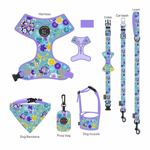 Quality Adjustable Reversible Collar Leash Harness Set Mesh No Pull Dog Vest for sale