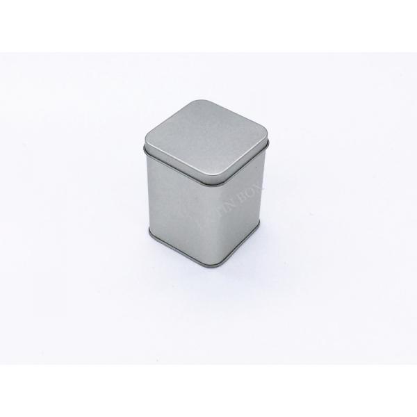 Quality 65x65x90Hmm Sandblasting Plain Matte Finished Square Tea Tin Storage Box for sale