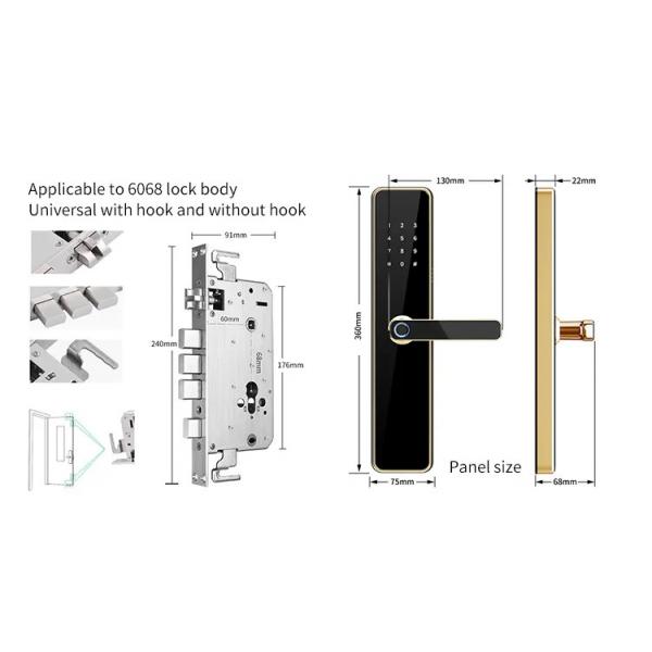 Quality Semiconductor Smart Front Door Locks Fingerprint IC Card Password TT Lock Access for sale