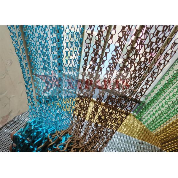 Quality Double Hook Aluminium Chain Door Fly Screen Curtain Various Patterns for sale