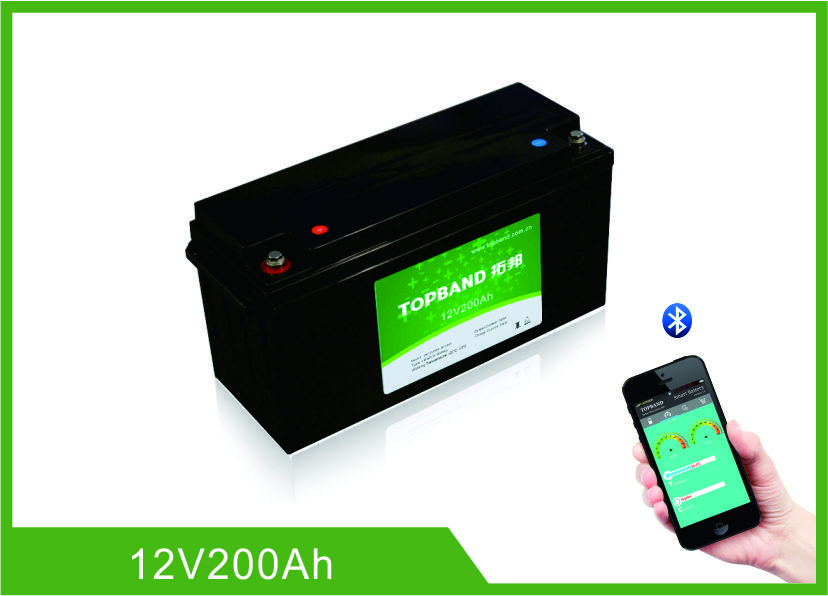 China Lifepo4 Bluetooth Lithium Battery 12 Volt 200Ah 2000 Cycles Life With Heating Film factory