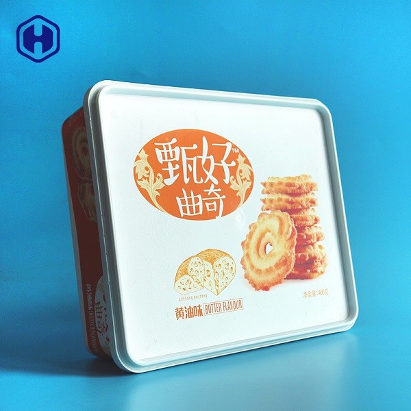 Quality Butter Cookie Square Plastic Food Storage Containers In Mold Labeling for sale