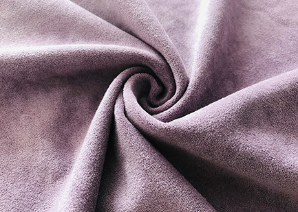 Quality 400GSM Stretchy 92% Polyester Double Suede Material For Clothing Taro Purple for sale
