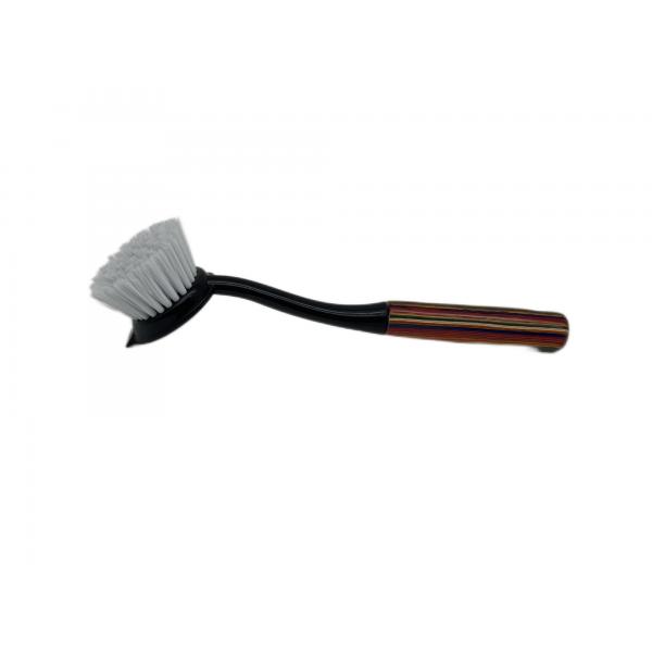 Quality Household kitchen brush plastic cleaning brush wood with wooden handle for sale