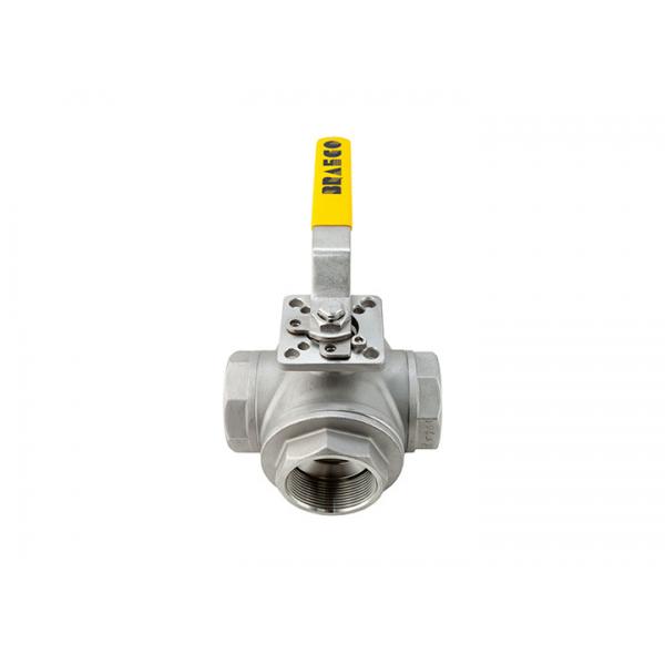 Quality DN65 3 Way Stainless Steel Ball Valve , SS316 Reduced Port Ball Valve for sale