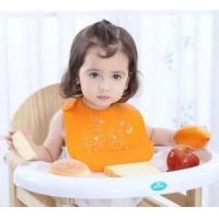 China Free BPA Washable Silicone Baby Bibs Adjustable Snaps With Pocket factory