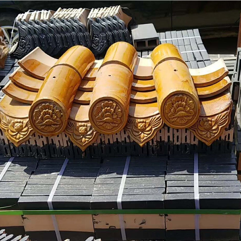 China Smooth Surface 180*110mm Glazed Ceramic Roof Tiles For Traditional Chinese House factory