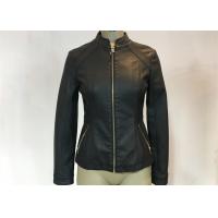 China Simple Syle Jack Females Pleather Jacket Slim Ladies Leather Biker Jacket factory
