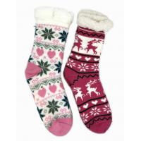 China Double Layer Jacquard Soft Cozy Socks Snowflake Ladies Indoor Socks factory