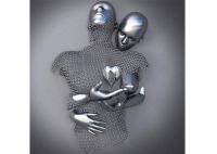 China Stainless Steel Figurative Love Ss Sculpture Contemporary Wall Art Design factory