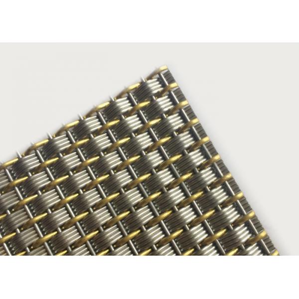 Quality 2m Brass Woven Architectural Metal Mesh Decoration Metal Cladding Corrosion Resistant for sale