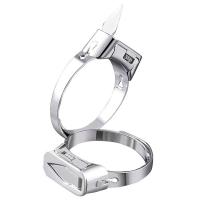 China Stainless Steel Self Defense Silver Jewelry Ring Anodized Surface For Men / Women factory