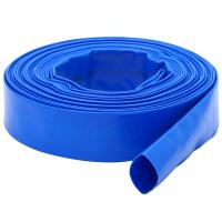 China DAVCO 1.5 × 100' Pool Backwash Hose, Heavy Duty Reinforced Blue PVC Lay Flat Water Discharge Hoses for sale