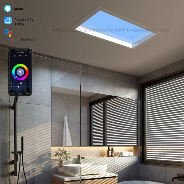 Quality No Flicker 200W Artificial LED Skylight Mounted CCT Color Changing for sale