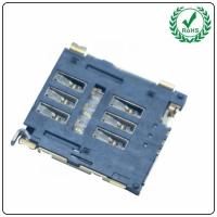 China 6pin Sim Card Adapter With Detect , 1.5H Micro Sim Card Connector With Tray factory