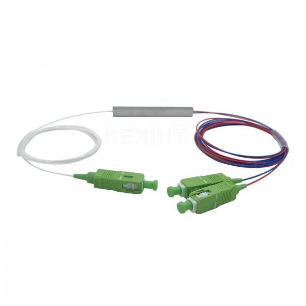 Quality Optical 1x2 PLC Fiber Splitter SC APC UPC Single Mode Micro Steel Tube Type for sale