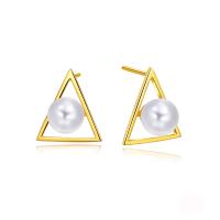 China Free Delivery Geometric Triangle Crystal Jewelry Gold Drop Dangles Earrings For Lady factory