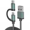 China 2 In 1 USB A To Micro Type C 2.0 Adapter 5V 2.4A 2m 6ft USB Multi Charging Cable factory