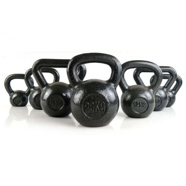 Quality Customized Logo Weightlifting Black Cast Iron Kettlebell For Men Women for sale