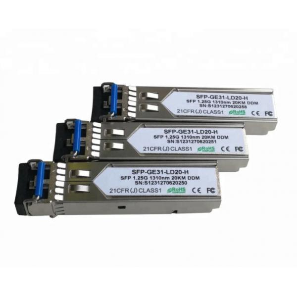 Quality 1.25G 1310nm 20km SFP Transceiver Module LVPECL Data Interface Meet Laser Class1 for sale