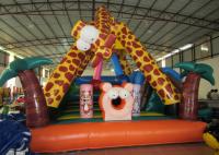 China Lovely inflatable giraffe combo Palm tree inflatable bouncy for kids inflatable mini jumping factory