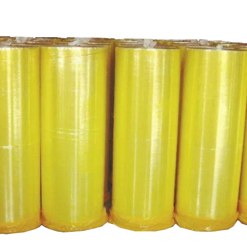 Quality Carton Sealing Faint Yellow Adhesive Bopp Jumbo Roll Tape Custom Logo Printed for sale