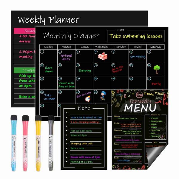 Quality Removable Weekly Monthly Whiteboard Magnetic Calendar Planner Set Reusable A5 A3 for sale