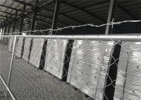 China 8'x12' chain link fence panels for semi contruction site mesh 3&quot; x 3&quot; x 12gauge ASTM392 hang with barb wire factory