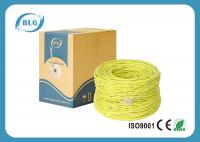 China Yellow Color Cat5e Lan Cable PVC Sheath 100MHZ Spectral Bandwidth 0.4mm / 0.45mm factory
