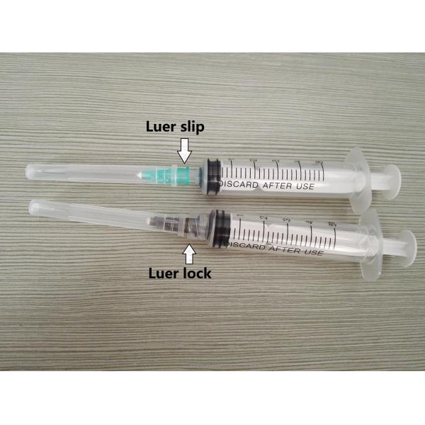 Quality 0.2ml 0.5ml 2ml Luer Lock Luer Slip Two Part Syringes With White Transparent Plunger for sale
