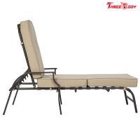 China French Style Patio Chaise Lounge Chair , Beige Outdoor Chaise Lounge Chairs for sale