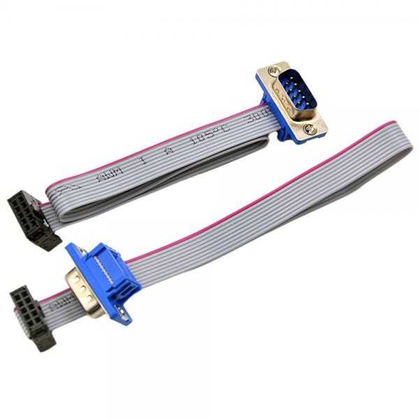 Quality 30cm Length Flat Ribbon Cable Assembly DB 9 Pin Male To Female Connector for sale