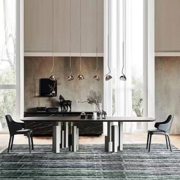 Quality Irregular Base Design Modern Ceramic Marble Dining Table for sale