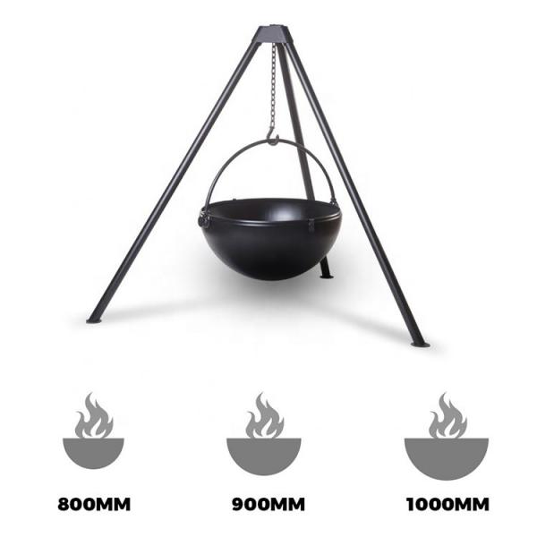 Quality Outdoor Camping Cooking Corten Steel Fire Pit Cauldron With Tripod Stand for sale