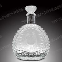 Quality Glass cap 500 ML Round Oval Rum Tequila Bottle for sale