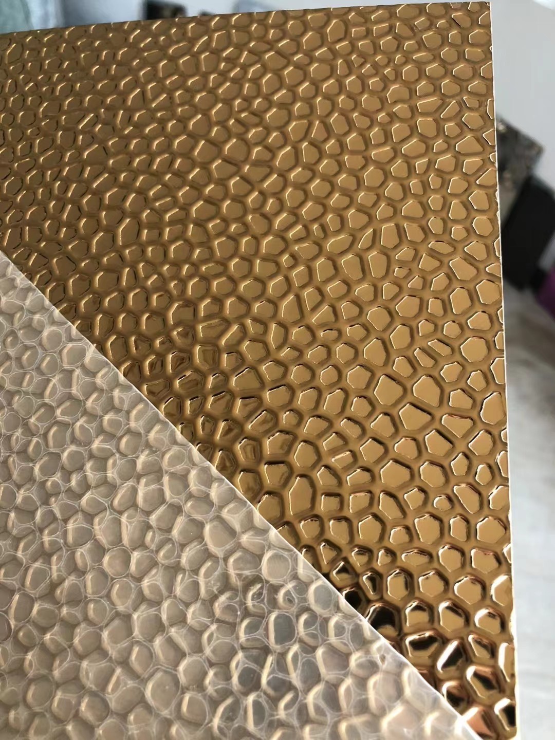China Gold Silver Mirror Stainless Steel Sheet Honeycomb Stamped factory