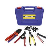 China Adjusting Ratcheting Connector Crimper Pliers Wire Terminal Crimping Tool Kit factory