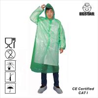 China Waterproof Disposable Plastic Raincoat PE Rain Poncho With Hood factory