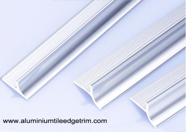 Anodized Shine Silver Aluminium Tile Edge Trim For Wall Inside