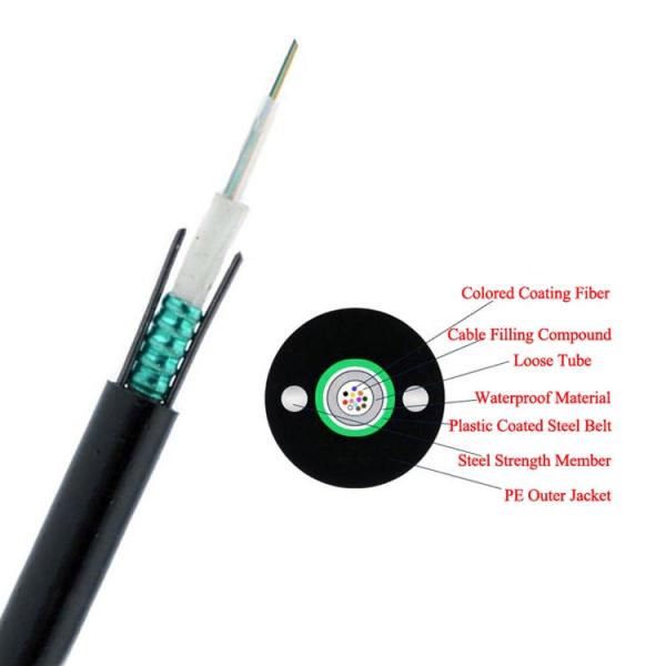 Quality GYXTW 9 125 OS2 Single Mode Fiber Optic Cable , Fiber Network Cable For Aerial for sale