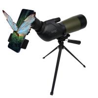 China 20-60x60 Waterproof Angled Spotting Scope With Tripod Soft Carry Case factory