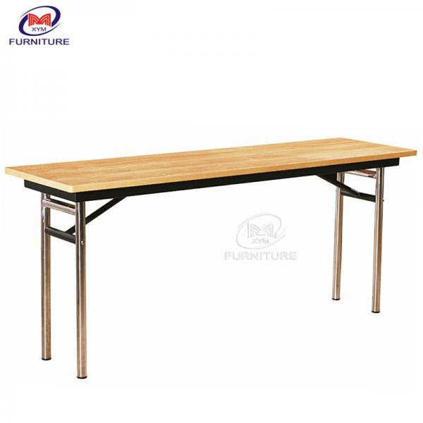 Quality Folding Rectangle Hotel Banquet Table Stainless Steel Frame for sale