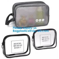 China Fashion Black Shaving Kit Travel Wash Bag Organizer PVC Waterproof Portable Gym Hanging Toiletry Bag for men for sale