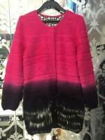 China Round neck sleeve length warm mink cashmere elegant &amp; fashion ladies coat factory