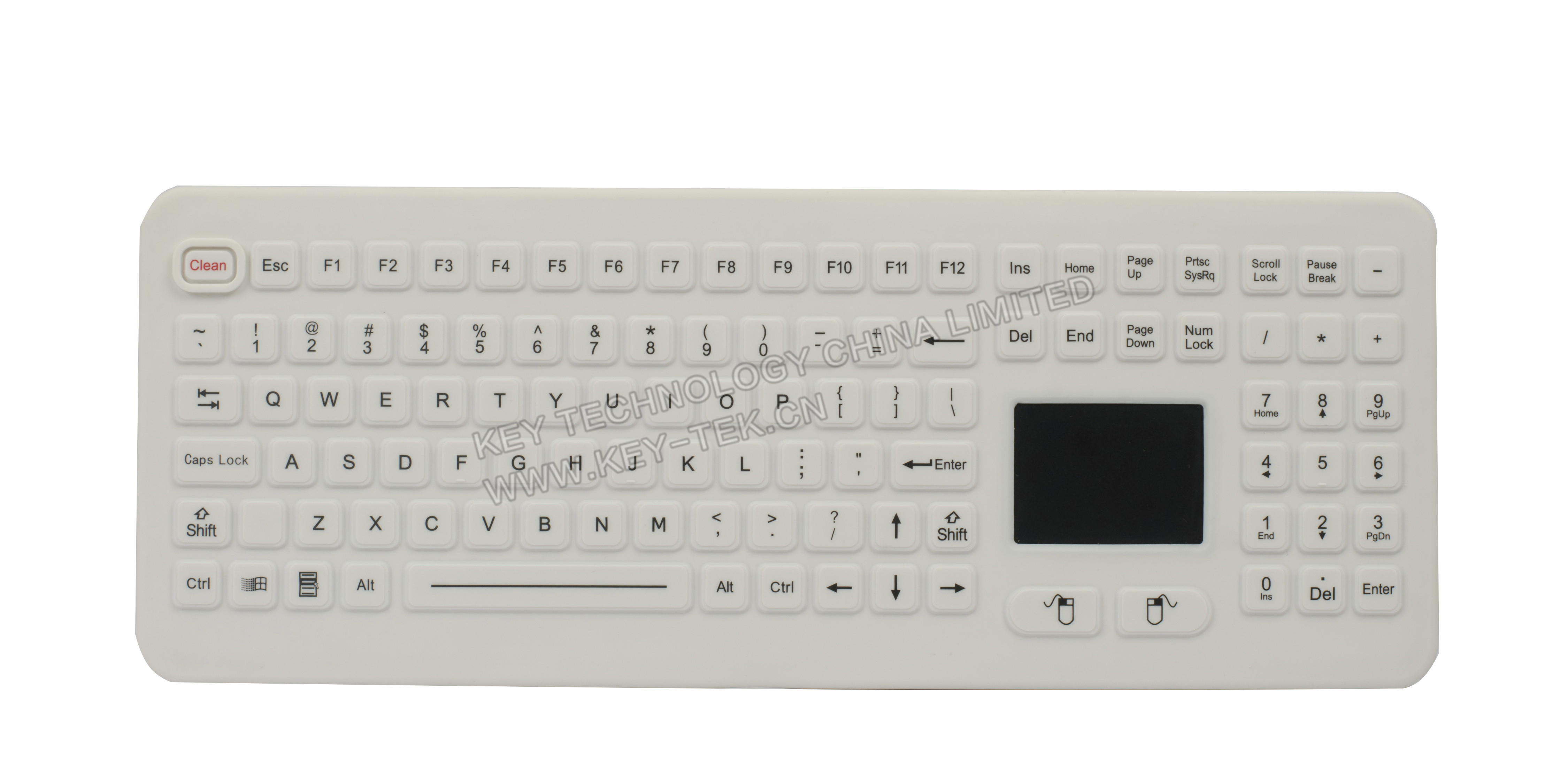 Quality All In One Silicone Industrial Keyboard With Numeric Keypad white or black for sale