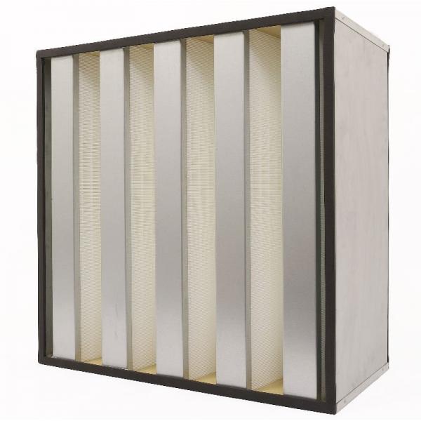 Quality Polypropylene Membrane V Bank Filter With Gi Frame Pleated High Capacity for sale