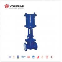 Quality ANSI Standard PTFE Lined Gate Valve With Pneumatic Actuator Casting Steel for sale