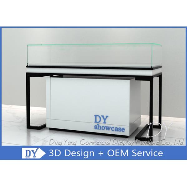 Quality Durable Metal Wood Jewelry Display Cases With Locks / Acrylic Logo for sale