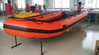 China Heavy Duty Large Foldable Inflatable Boat 10 Person With 5 Chambers Orange color factory